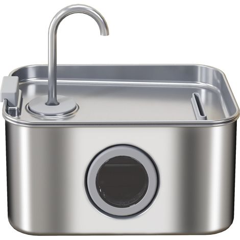 Fontanella per gatti 3,2 L in acciaio inox con pompa silenziosa e filtro al carbone