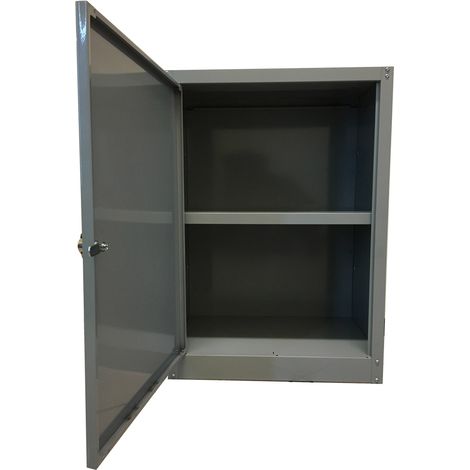 Armadietto Portadocumenti 1 Anta 60x40x84 cm in Metallo Verniciato Grigio Chiaro