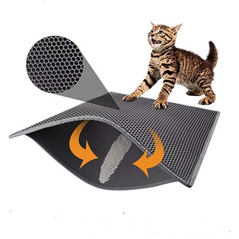 Tapis Pour Litière Pour Chat - Double Couche Imperméable En Structure Alvéolaire - Pliable - Facile À Nettoyer - 1 Pièce (1/5)