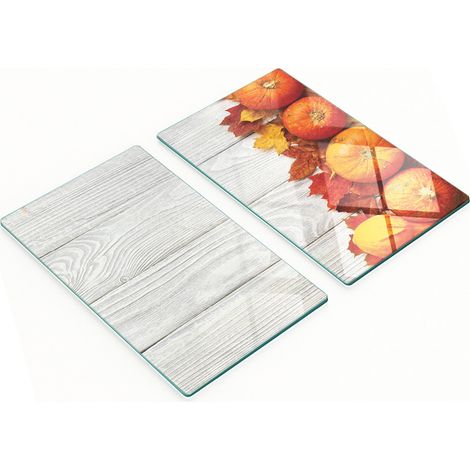 Tablas de servir de cristal para cocina con estampado de calabazas, de madera, 2 x 30 x 52 cm (1/5)