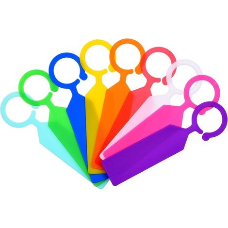 CCYKXAA 100 pezzi Etichette per piante sospese - Ganci colorati per piante e cartellini per alberi in plastica - Resistenti alle intemperie (1/4)