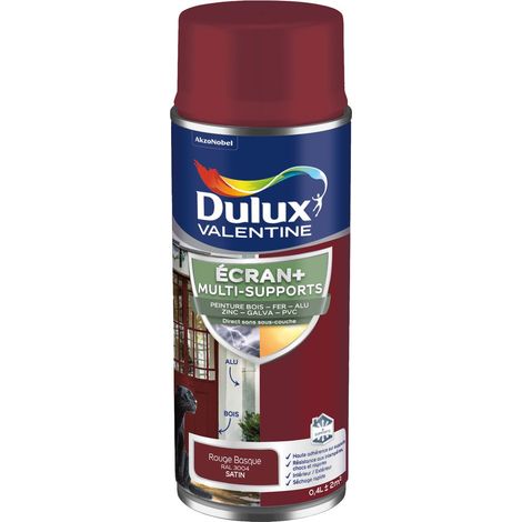 ECRAN+ MULTI-SUPPORTS EXTERIEURE - Peinture en Phase Aqueuse Éxtérieur - Satin Rouge Basque aérosol 400 ml - Dulux Valentine