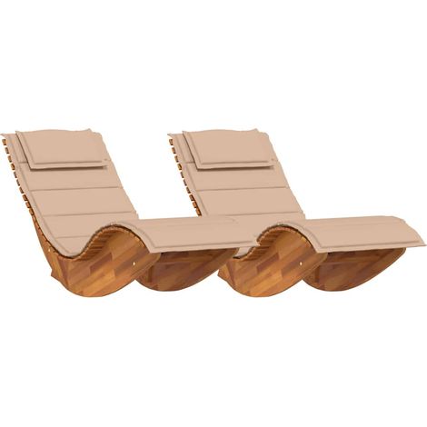 Maison Exclusive - Lettino da sole 2 pcs Marrone Legno di Acacia Massello