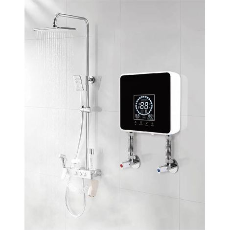 7500 W Reservoirloze Elektrische Waterverwarmer, 220 V 35-55℃ Onderwerf Waterverwarmer, LCD Touchscreen met Afstandsbediening voor Badkamer en Keuken (1/5)
