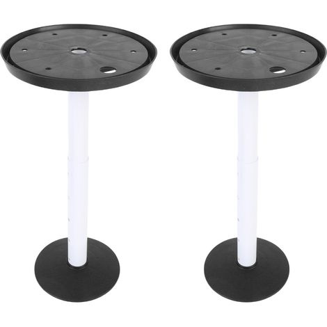 Lot de 2 rehausseurs de pots de fleurs à hauteur réglable avec trou de drainage, noirs. (1/5)