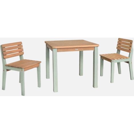 Set di tavolo per bambini in legno, 2 sedie