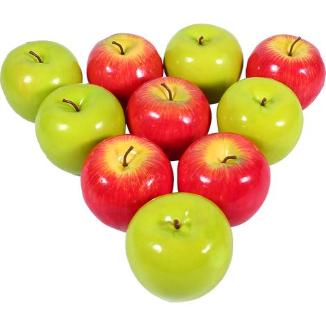 10 Pommes artificielles, réalistes en mousse haute densité, rouges et vertes, pour décoration cuisine maison (1/5)