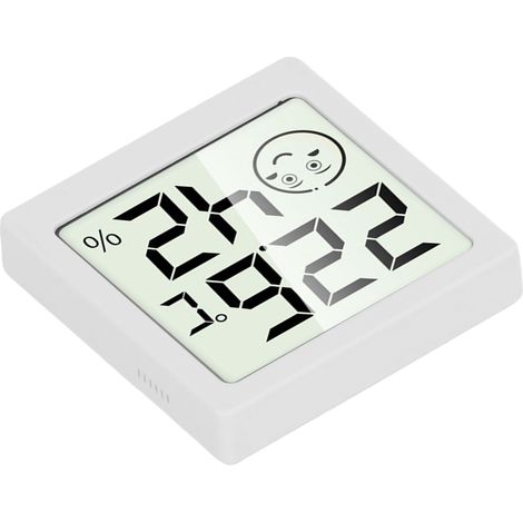 Thermomètre d'ambiance et jauge d'humidité, Mini hygromètre numérique domestique de haute précision, blanc (1/5)
