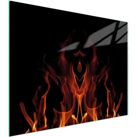 Schneidebrett aus Glas, 52x40 cm, Feuerstelle (1/5)