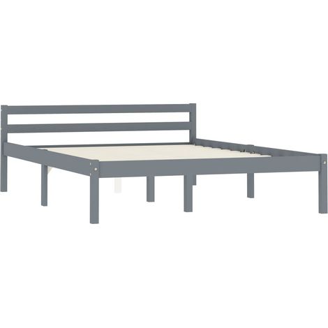 Maison Exclusive - Cadre de lit sans matelas gris bois massif de pin 140x200 cm