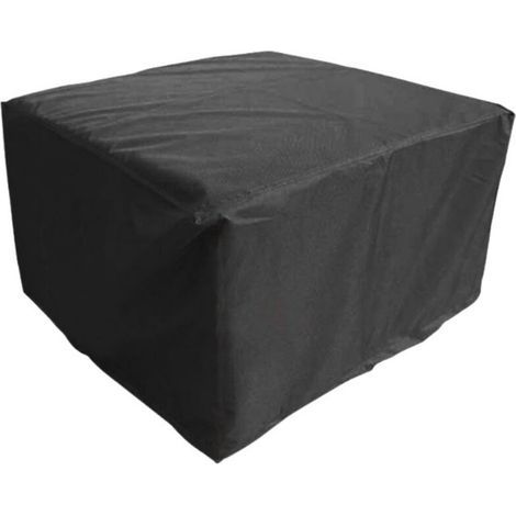[JAMAIS UTILISÉ] Couverture de meubles en toile Oxford 210D noire, imperméable, pour table en rotin, fauteuils cubes, canapé, pour jardin et patio (100x100x85cm) (1/4)
