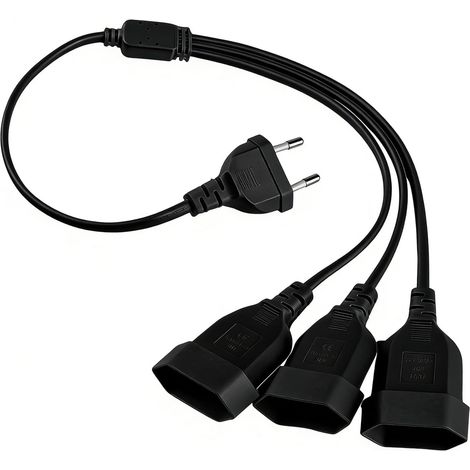 Rallonge Fiche Plate Multiprise Plate 250 V/2.5 A Max 3 en 1 Prise Plate (1/5)