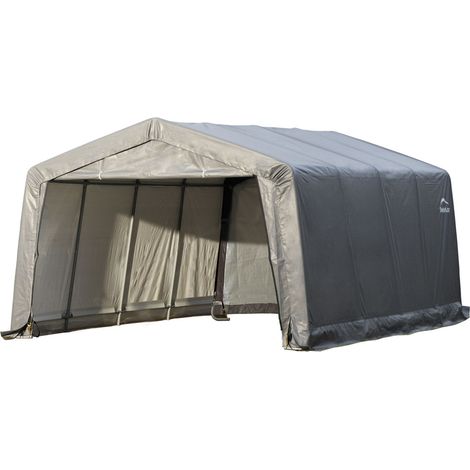 Abri de jardin ShelterLogic 490x370x260 cm – Garage portable résistant aux UV – Montage rapide – 3X Steel Stabilizers (1/5)