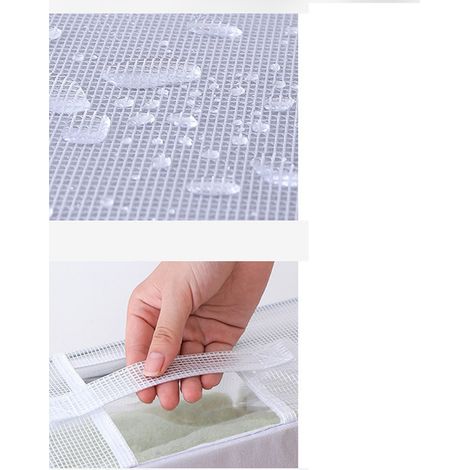 Coffre de rangement en PVC à placer sous le lit, renforcé par une structure en acier et un tissu épais, transparent, grande capacité, fermé, résistant à l'humidité, adapté à une utilisation sous les l (1/5)