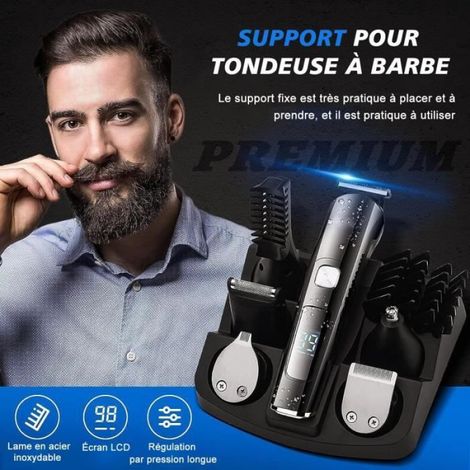 Tondeuse Cheveux Hommes, AUDBURN 11-en-1 - Noir - Charge USB - Autonomie 90 min (1/4)