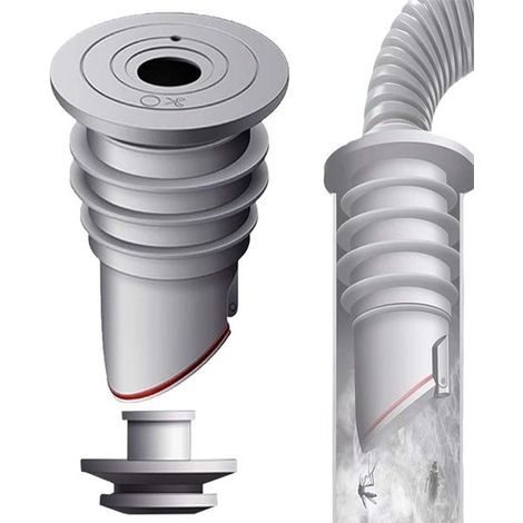 Tappo di scarico per tubo di lavatrice da 35-40 mm con guarnizione in silicone per un drenaggio ottimale dell'acqua. (1/5)
