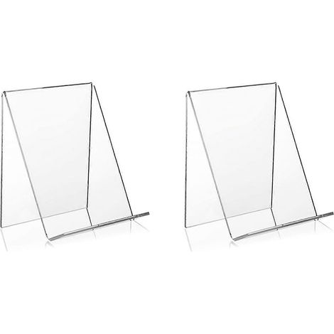 10 présentoirs à livres en acrylique avec rebord, chevalet d'exposition transparent en acrylique, support transparent pour tablettes et livres (1/5)