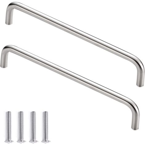 2 pièces Poignée de Meuble Acier Inoxydable Poignée de Porte Arc Poignée Boutons de Armoire Cuisine Placards Tiroir Poignées 160 mm (1/5)