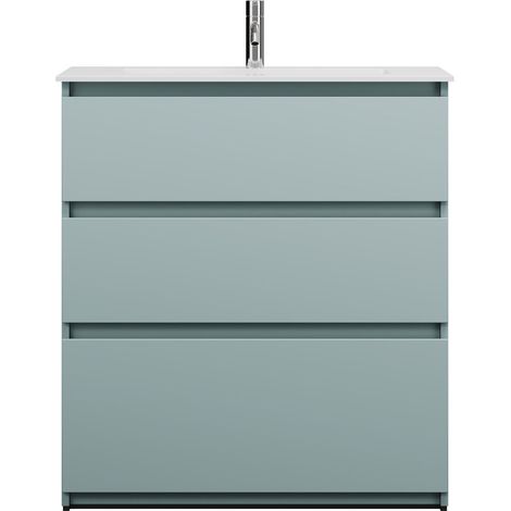 burgbad Lin20 Lavabo bajo para lavabo, blanco mate, incluye