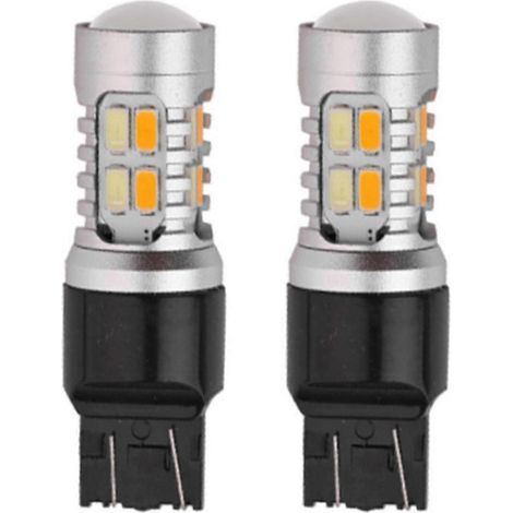 Ampoules LED clignotantes T20 74432 bicolores pour phares CAN bus (1/5)