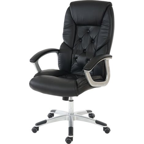 Profi-Bürostuhl H42 XXL, Chefsessel Drehstuhl, 150kg belastbar Kunstleder schwarz