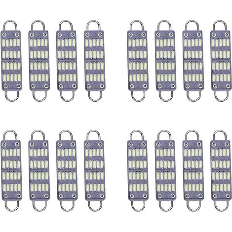 16 ampoules LED feston blanches brillantes de 44 mm, 20 LED SMD à boucle rigide de 44 mm (1,73 pouce), éclairage intérieur de plafonnier/carte LED 561 562 567 564 (1/5)