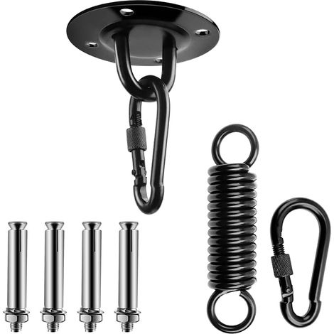 Gancho de Techo para Sacos de Boxeo, Soporte para Sacos de Boxeo, Gancho de Techo de Acero Inoxidable para Trabajo Pesado, Gancho de Techo, Silla Colgante, con Tornillo de Resorte, Mosquetón, Accesori (1/5)