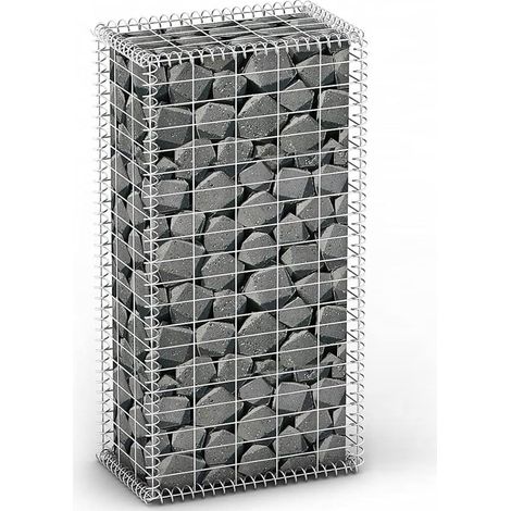 BAKAJI Rete Gabbione per Sassi in Acciaio Galvanizzato, Recinzione Orto da Giardino, Gabbioni Cestello Metallico Resistente alle Intemperie e Durevole, Muri di Sostegno Recinti (100 x 50 x 30 cm) (1/5)