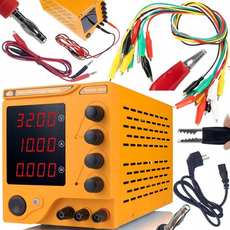 Zasilatore da Laboratorio AmpRush RARES-3210 32V 10A – Alta Precisione e Sicurezza  Display ad Alta Risoluzione  Set Cavi 50cm
