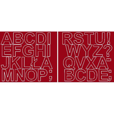 Lettres autocollantes 5 cm rouge foncé mat (1/2)