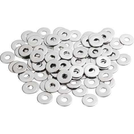 M5 Metal Washers, 100pcs Flat Washers, M5 x 15mm Stainless Steel Washer, DIN9021/ISO7093 304 Stainless Steel Washer, Penny Washers for Screws and Nuts (1/3)