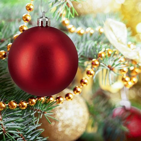 Christmas Tree Baubles Set, Matte/Shiny/Glitter Finish (1/5)
