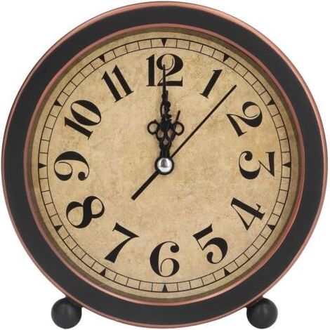 Réveil analogique rétro Vintage, réveil Rond, Petite Horloge de Bureau, Super silencieuse, sans tic-tac, Petite Horloge pour la décoration intérieure (1/5)