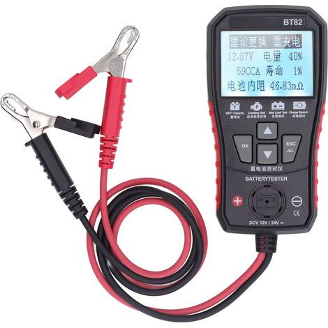 12V/24V Autobatterietester – Schnelle und präzise Analyse mit hintergrundbeleuchtetem Display und integrierter Taschenlampe