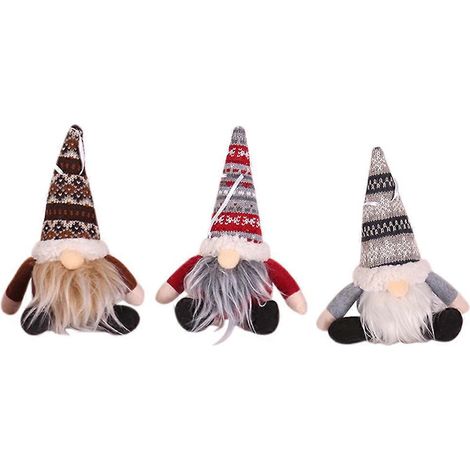 Lot de 3 pendentifs sapin de Noël, figurines de la forêt, décorations à suspendre, articles de Noël-20x12cm (1/2)