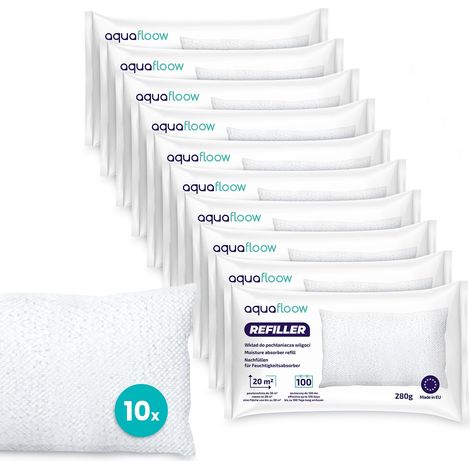 10x Sachets de Granulés pour Déshumidificateur 280 g, Contrôle des Moisissures pour Pièces de 20 m² Recharges Ultra-Absorbantes (1/5)