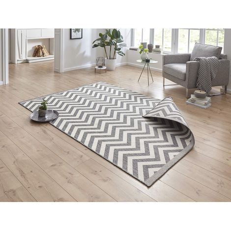 Tapis d'intérieur et d'extérieur Palma - 120 x 170 cm - Réversible - Résistant aux intempéries - Design Moderne - Motif Zigzag - pour Balcon, terrasse, Jardin, Jardin d'hiver, Salon (1/5)