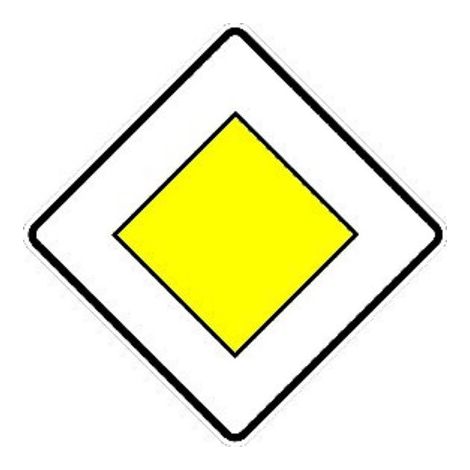 VKZ.306, 600x600mm Vorfahrtstraße RAL-Gütezeichen Folie RA1