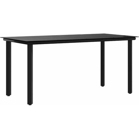 Maison Exclusive - Garten-Esstisch Schwarz 160x80x74 cm Stahl und