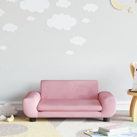 Canapé pour enfants,Canapé de Salon,Fauteuil Club rose 70x45x33 cm velours DGBDF100758 (1/5)