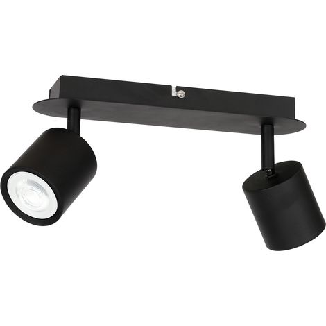 Plafoniera barra 2 faretti neri orientabili GU10 Demia Luminex