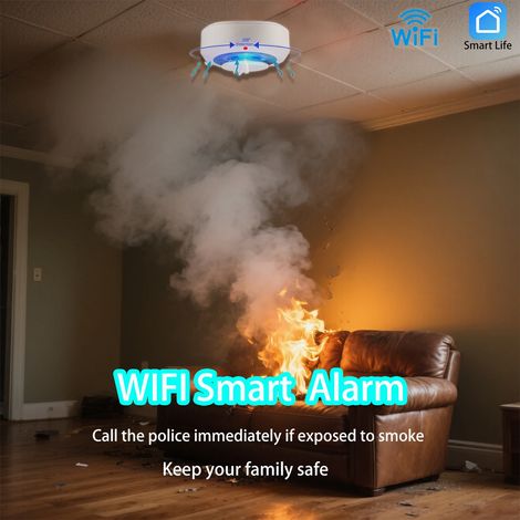 Détecteur de fumée intelligent Wi-Fi - Système de sécurité incendie (1/5)