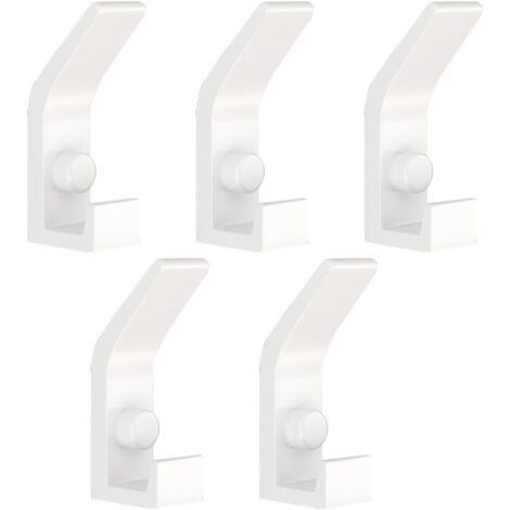 Ganci doppi in metallo - adatti per bagni, cucine, camere da letto, ecc. - Set da 5, bianchi (1/4)