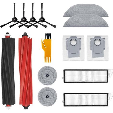 Kit d'accessoires de 15 pièces pour aspirateur robot S8 MaxV Ultra : brosses latérales, filtres, lingettes de nettoyage et sacs à poussière. (1/5)