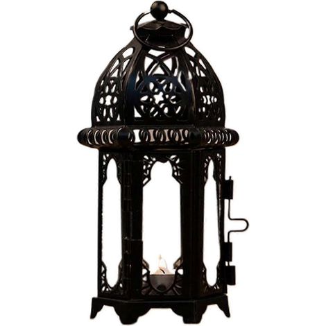 Bougeoir en métal de style marocain, lanterne à vent en verre, lanterne suspendue pour l'intérieur et l'extérieur, jardin Yar (1/5)