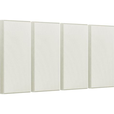 Panneaux Acoustiques 4 pièces, 2 cm d'épaisseur 60 x 30 cm, Fibre de verre, Auto-adhésifs, Isolation Phonique, pour Studio, Bureau, Home Cinéma, Salle de Réunion, Beige (1/5)