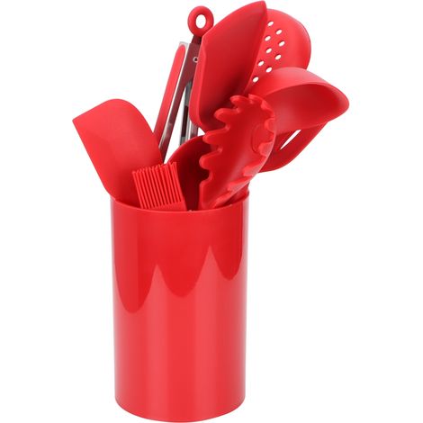 de 9 ustensiles de cuisine antiadhésifs rouges spatule pelle