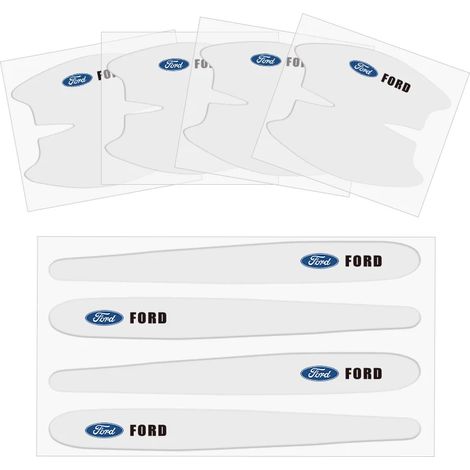 (Transparent) 8 films protecteurs anti-rayures pour poignées de portières de voiture, compatibles avec BMW S-MAX, Ranger, Focus, Fiesta, Mondeo, Mustang, Escort et Transit. (1/4)