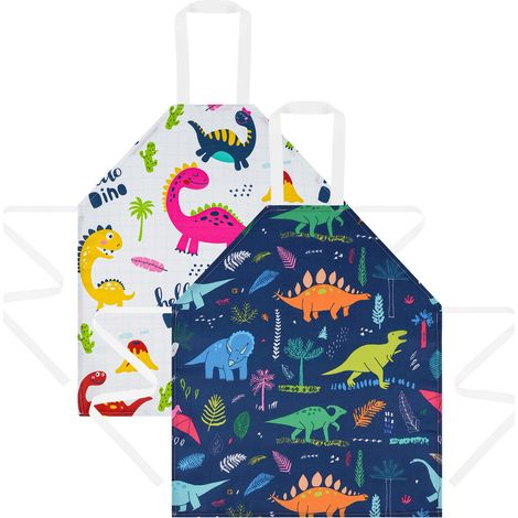 Tablier Cuisine Enfant - 2 pièces, Tablier Cuisine Enfant Étanche Lavable - Peinture/Poterie (1/5)