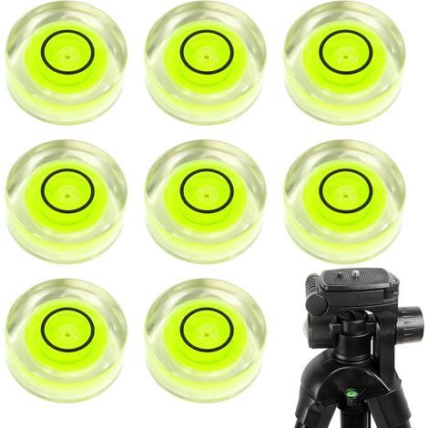 8 Pièces Mini Niveau à Bulle Rond Ø 12 mm, Mini Bolla a Livello Rotondo, Niveau à Bulle pour Perçage, Niveau Rond pour Caravane, Caméra, Bricolage, Niveau à Bulle de Précision (1/5)